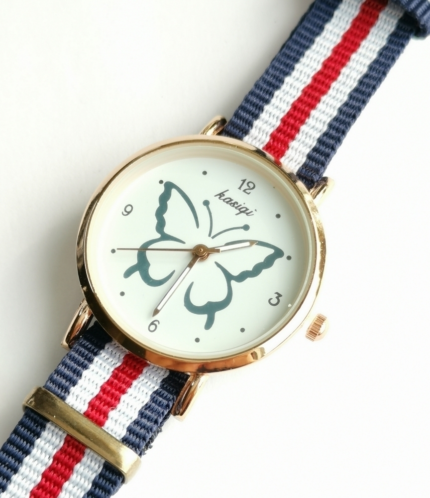 Red white and blue watch butterfly face 🆕